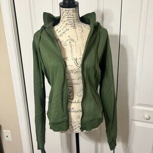 ZYIA Active Womens Large Olive Green Full Zip Hoodie Thumbholes